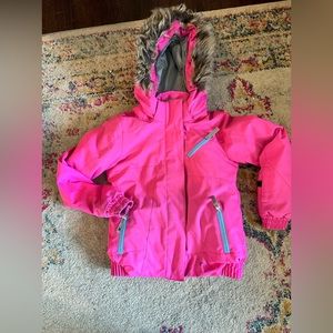 Girls pink snow ski jacket